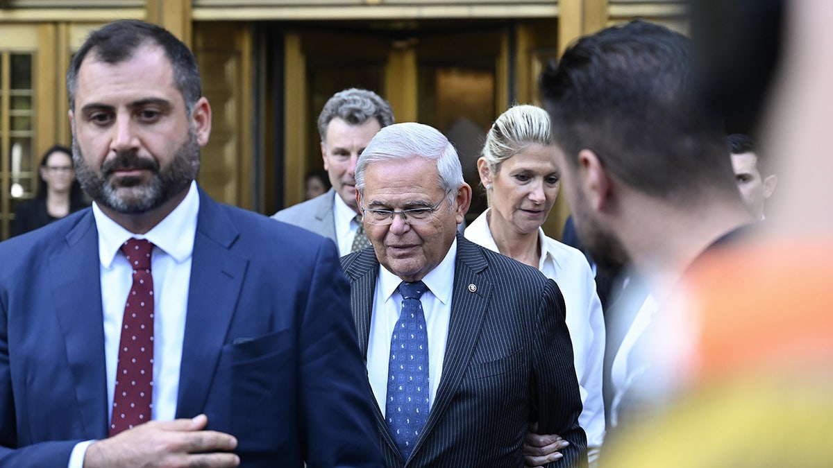 Menendez and wife leave federal court in Manhattan