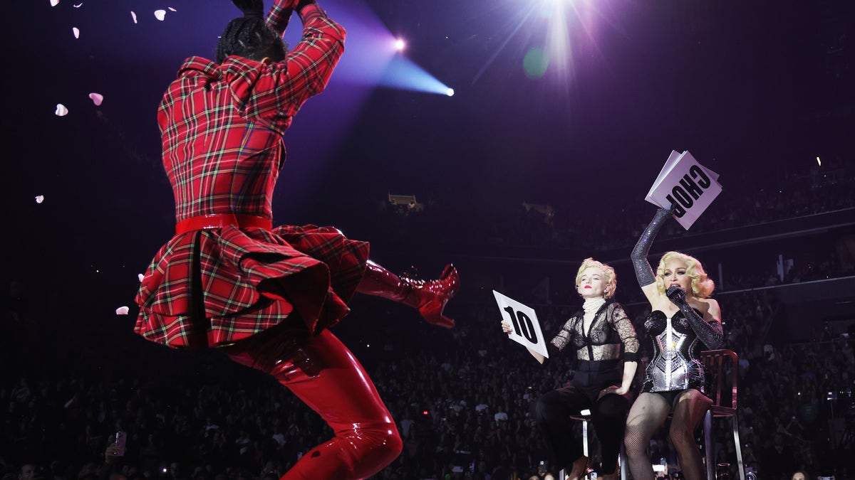 Madonna with back-up dancers