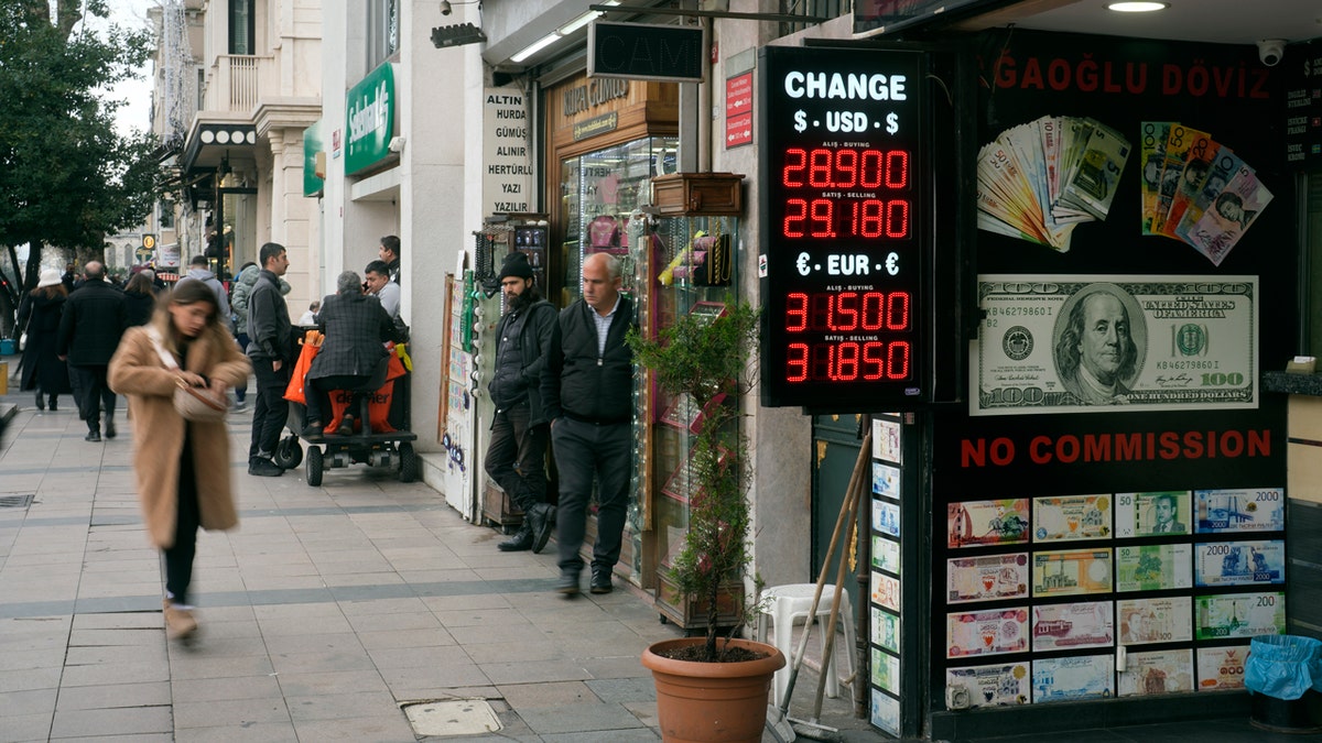 Exchange currency shop in Istanbul