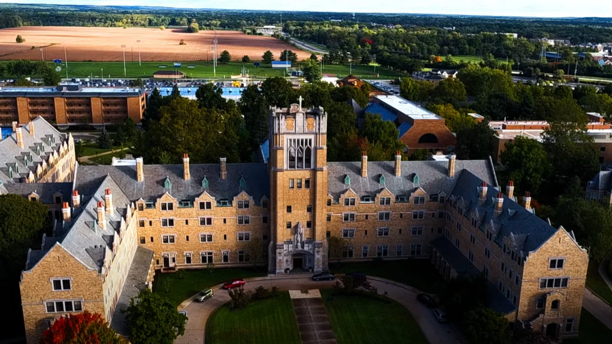 A screencap of the campus from the Saint Marys College YouTube channel.